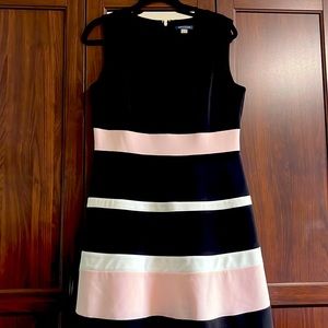 Tommy Hilfiger Pink Black Stripe Dress. Size 12. Good condition.